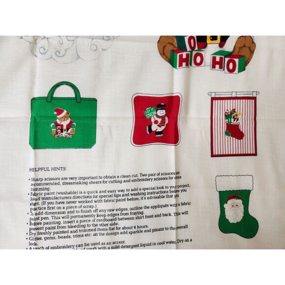 Vintage Christmas Fabric Panel Sew Appliques Toys Decorations Cotton Craft - Picture 3 of 6